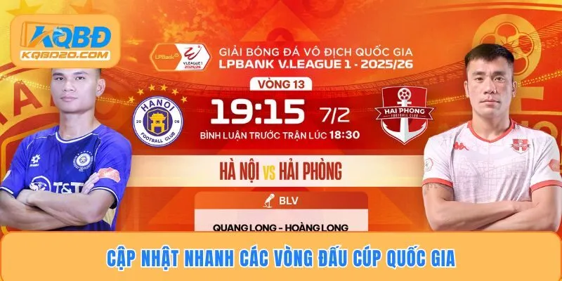 Cập nhật nhanh các vòng đấu Cúp Quốc Gia